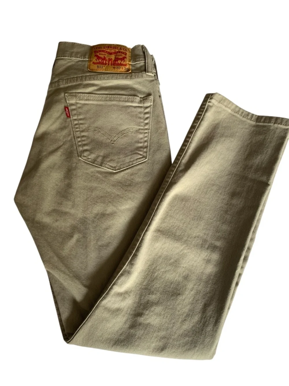 LEVI’S 511 Slim Fit Mens Beige Jeans Size 30” Waist X 30” Inseam